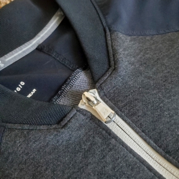 ๐ Black & Gray Large Under Armour Coldgear Zippered Windbreaker Running Jacket - Picture 4 of 16